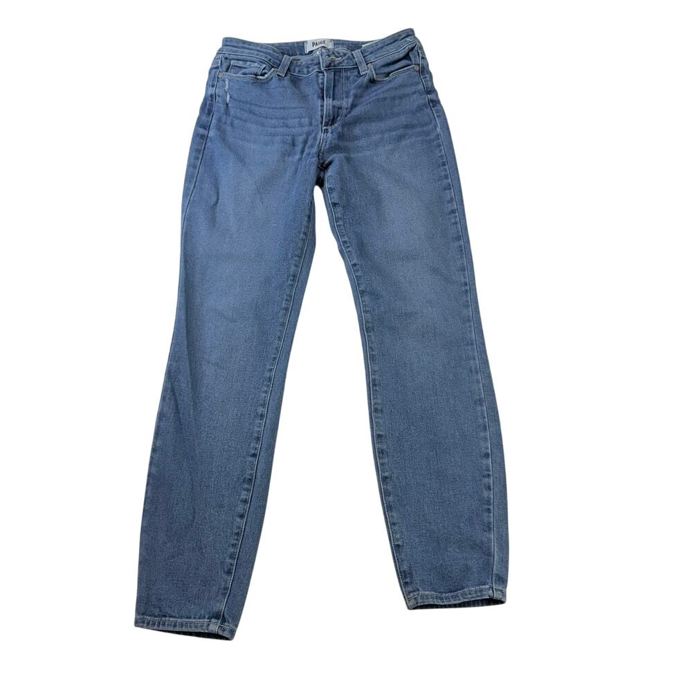 Paige Women's Jeans Hoxton Ankle Size‎ 27 Blue Straight Leg Julian Destructed